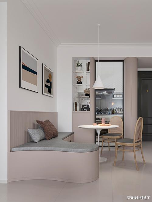 「」真看不出来她家只有87㎡，客厅取消沙发和茶几，一眼望去分外明亮