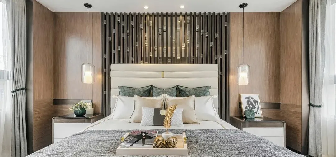 「电视背景墙」巧用木饰面，提升空间档次感！