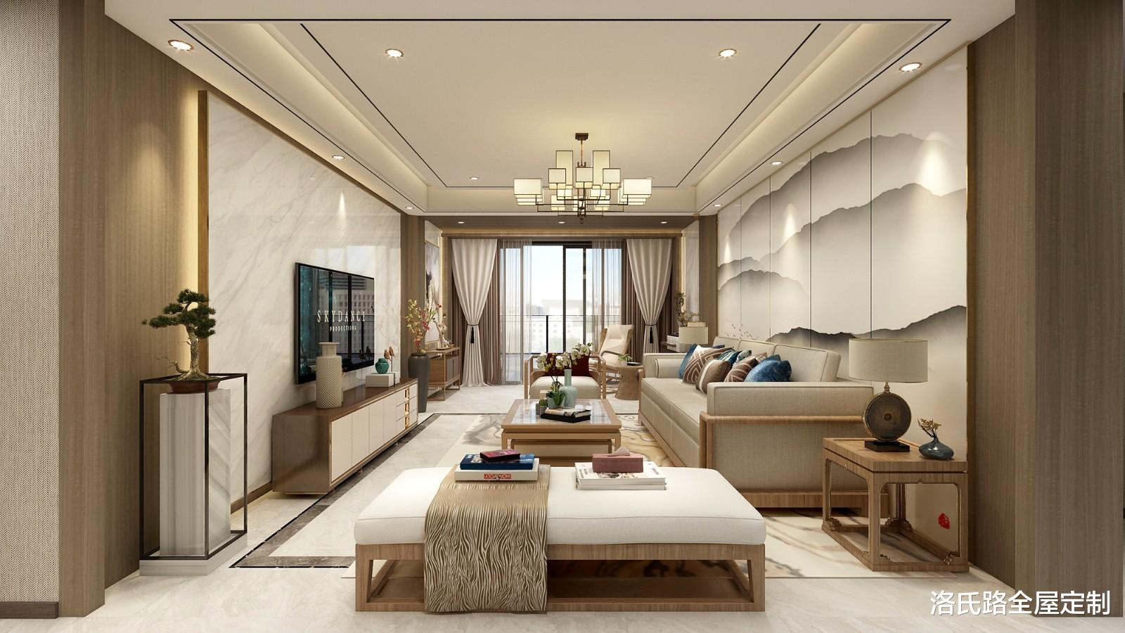 |中式不赶潮流?新中式三居室这样装,这才是豪而不俗