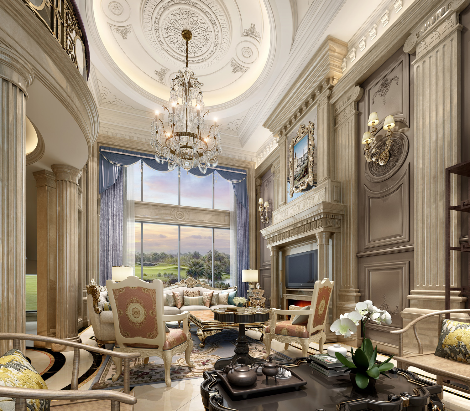 『集成吊顶』700平米独栋别墅装修，美式风格质朴且温暖 客厅很别致