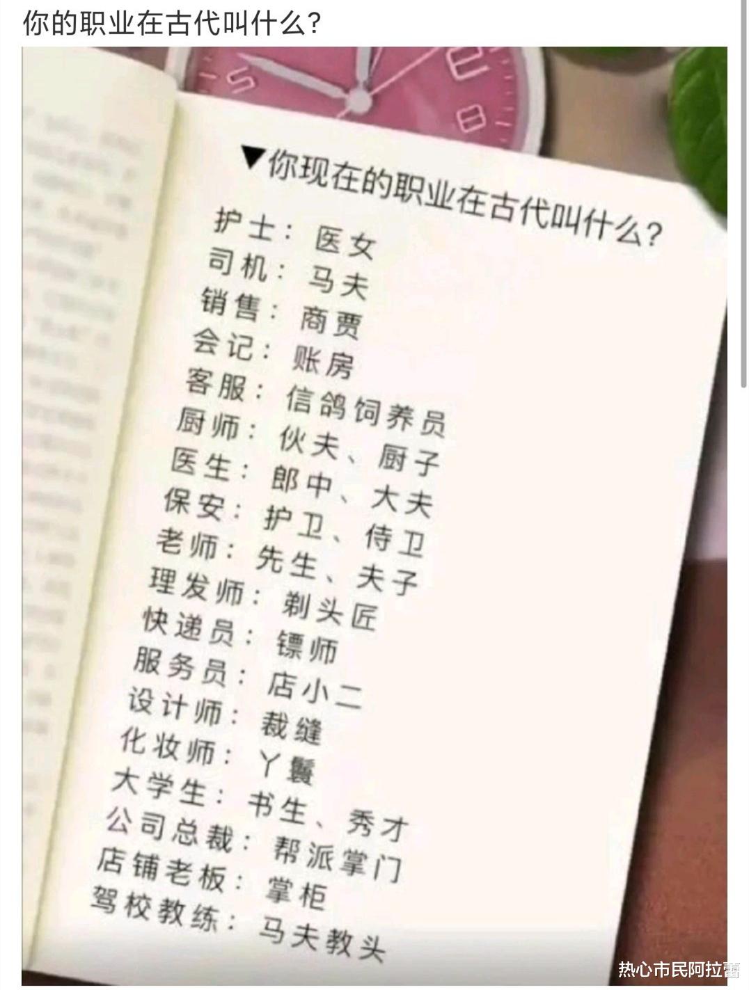 |“你现在的职业在古代叫什么？”哈哈哈哈评论区都是人才啊！