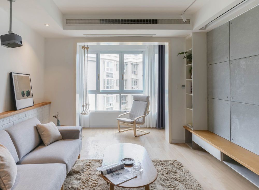 『』94平北欧，沙发墙改成小吧台，衣帽间装黑框推拉门，通透实用！