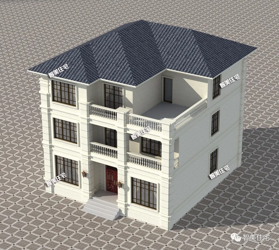 |带庭院设计的农村欧式别墅，漂亮大气有气质，布局很好