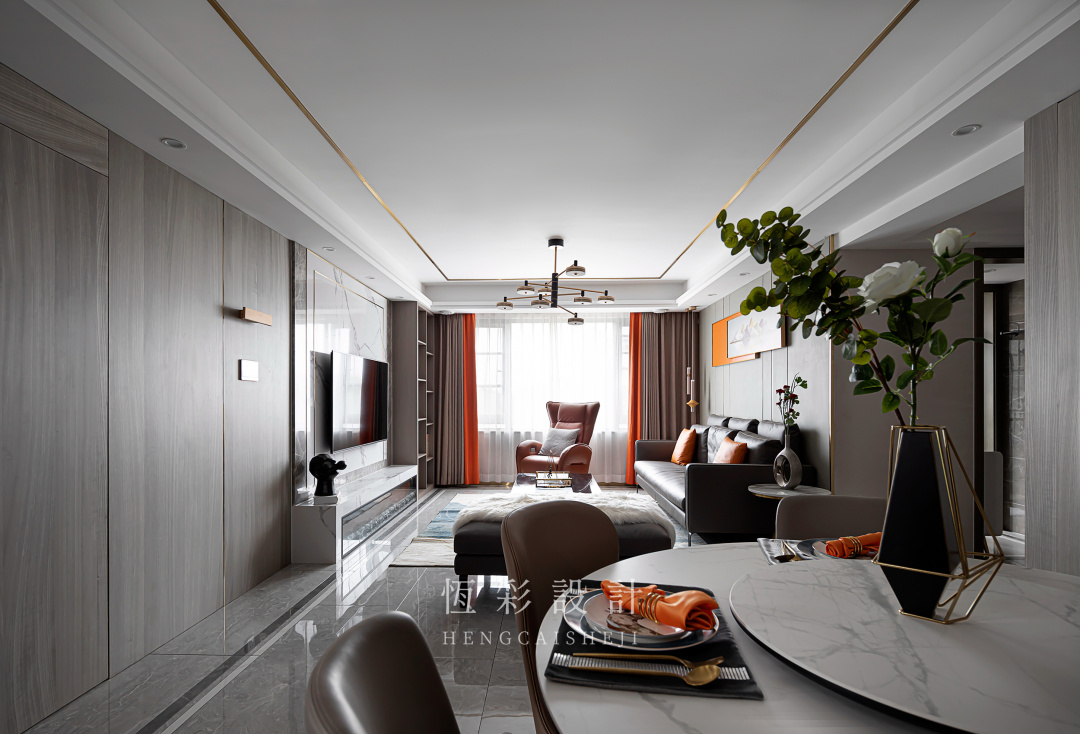 |新作首发 | 140㎡现代轻奢精致主义——致敬爱马仕橙