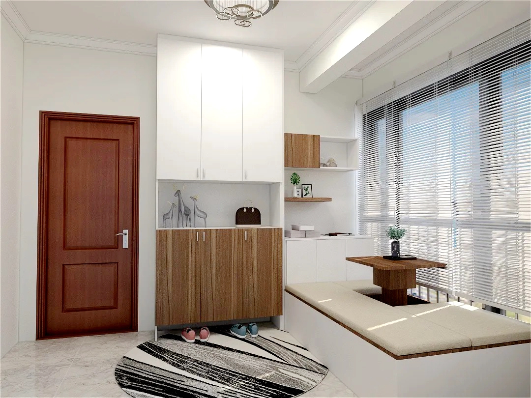 设计师|119平的三房两厅实装案例,全屋家具胡桃木配白色系,简直美哭了