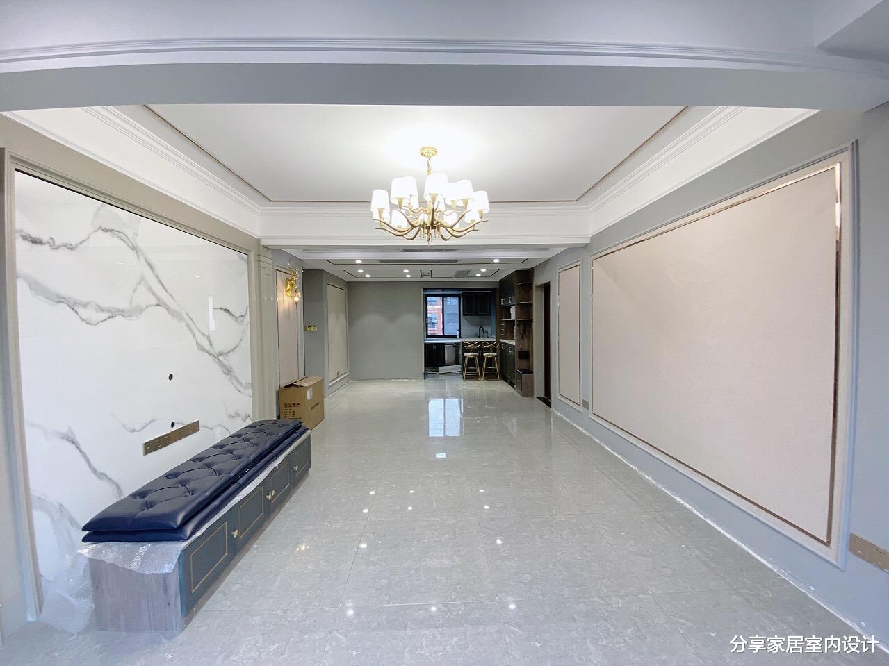 「」她家120平新房，还没布置齐家具就很漂亮，电视墙超喜欢，晒晒！