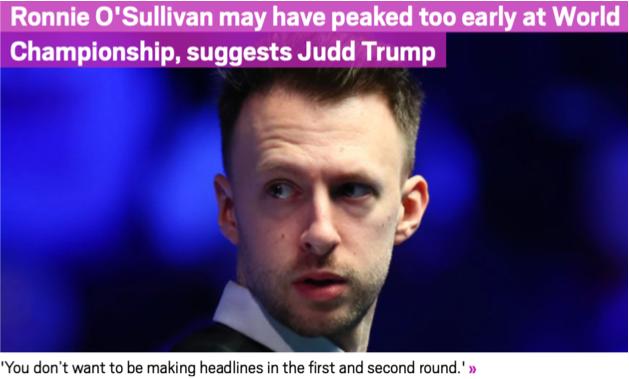 特鲁姆普|特鲁姆普：奥沙利文状态比我好没用，撑不到决赛