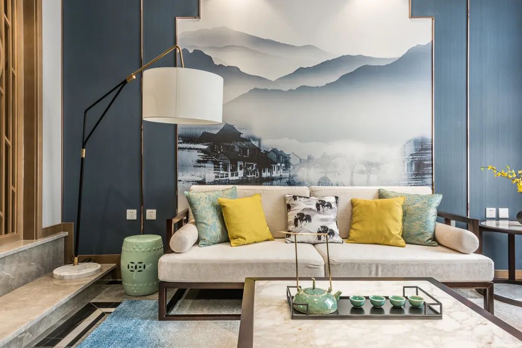 『』现代优雅的别墅，装成新中式风格，静谧舒适、雅致禅意的生活