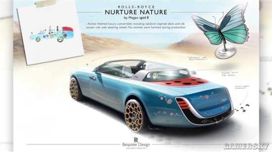 劳斯莱斯@8岁孩子设计劳斯莱斯概念车 定名为“蝴蝶之魂”