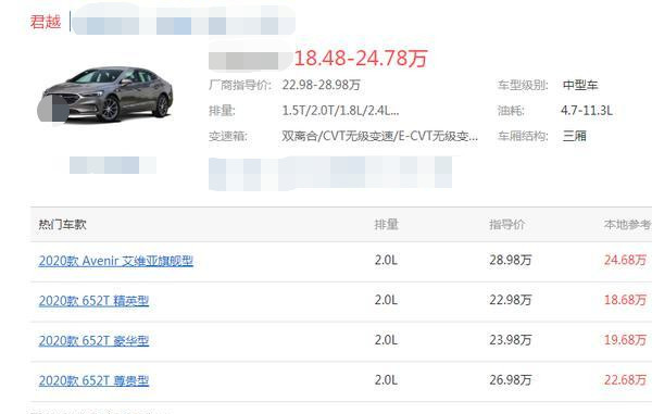 别克君越|别克君越降至“冰点”，不到18.5万就提车，你还在买亚洲龙？