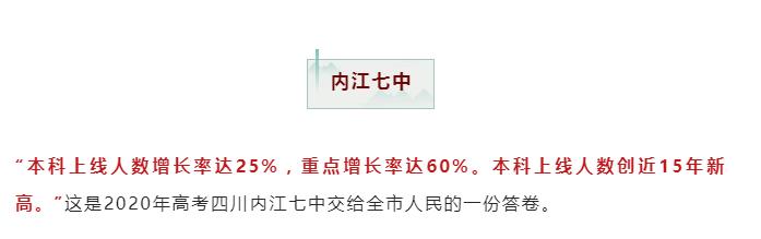 内江|2020年内江市各中学高考喜报!一中、六中、七中、隆昌、威远共创新高!