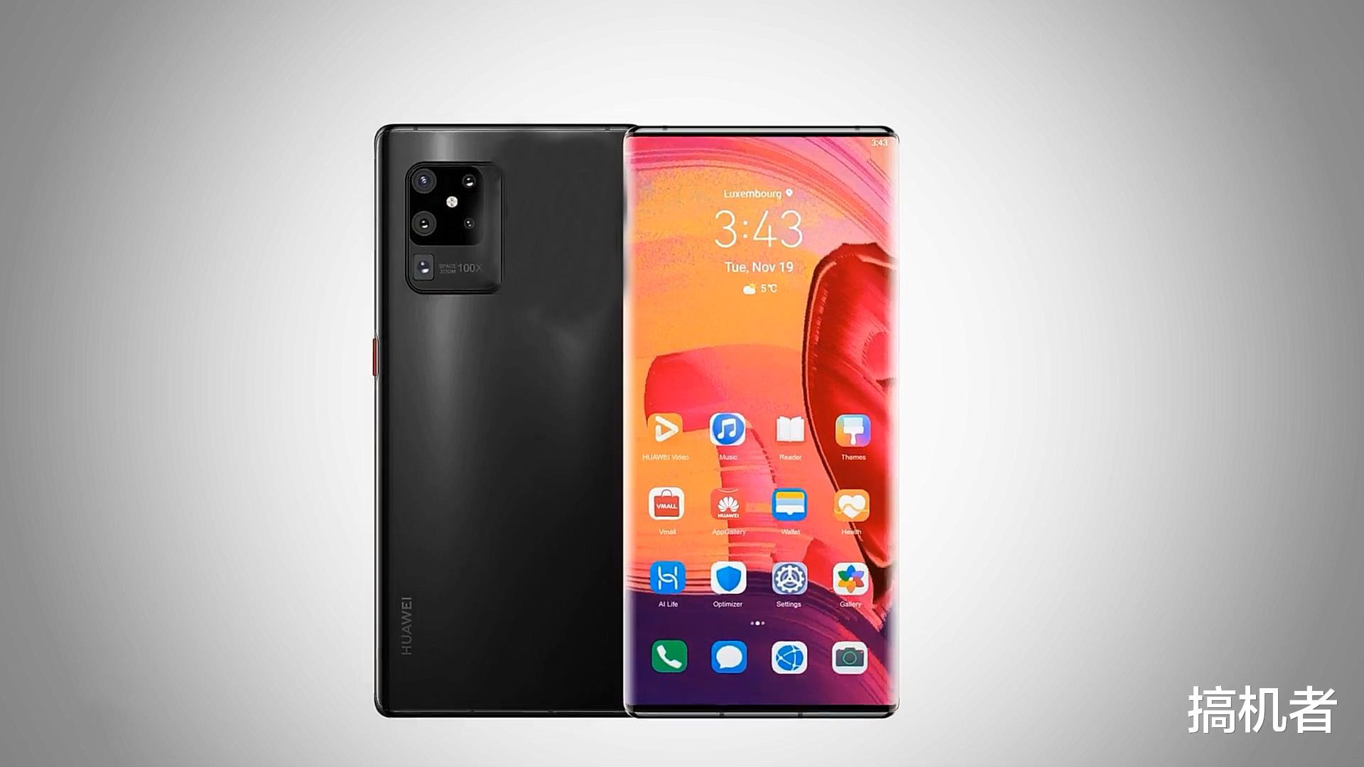 「瀑布屏」华为Mate40Pro概念图:前镜头藏在2K瀑布屏,曲面边框有彩蛋