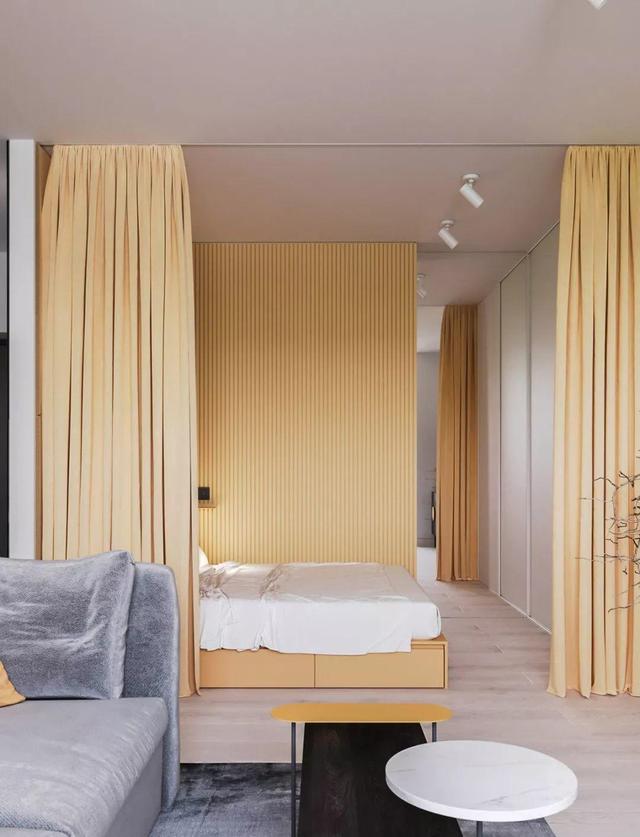 |乌克兰42平米小公寓，设计精致完美，黄色元素贯穿始终，真优秀！