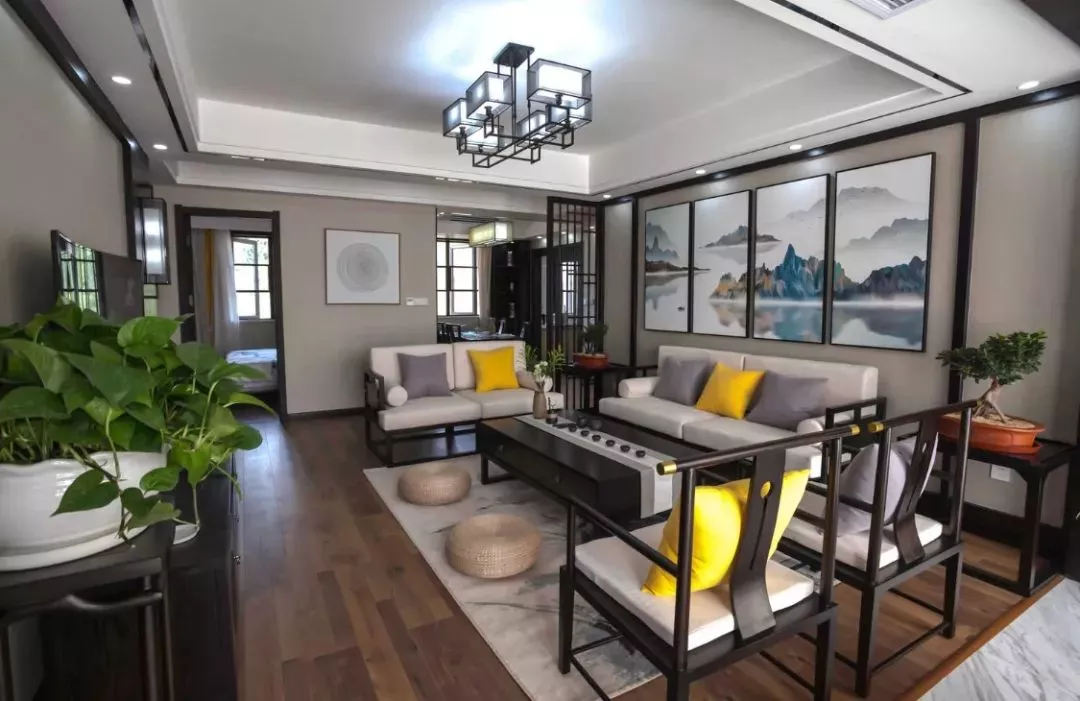 ：新中式风的客厅，带来独特的儒雅感，邻居来了都还不想走了