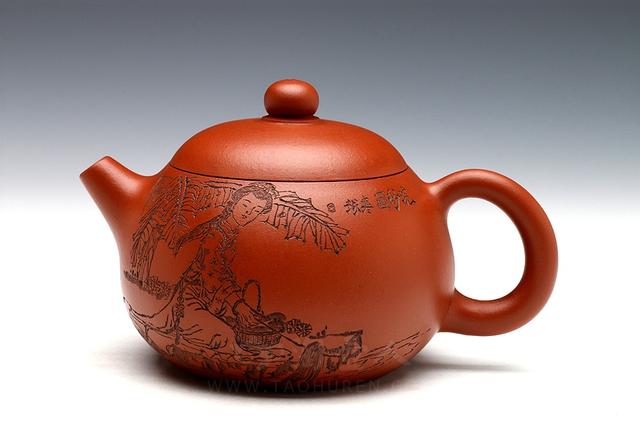 般若@紫砂壶的刻绘,散发着文人气