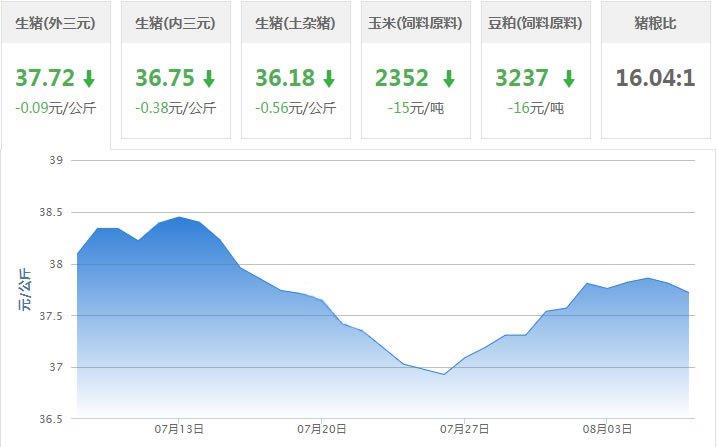 生猪价格|8月7日 猪市变天,需求疲软,屠企压价,猪价大面积下跌!