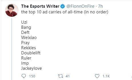 「Uzi」世界冠军bang强于无冠UZI？国外媒体选出史上十强AD