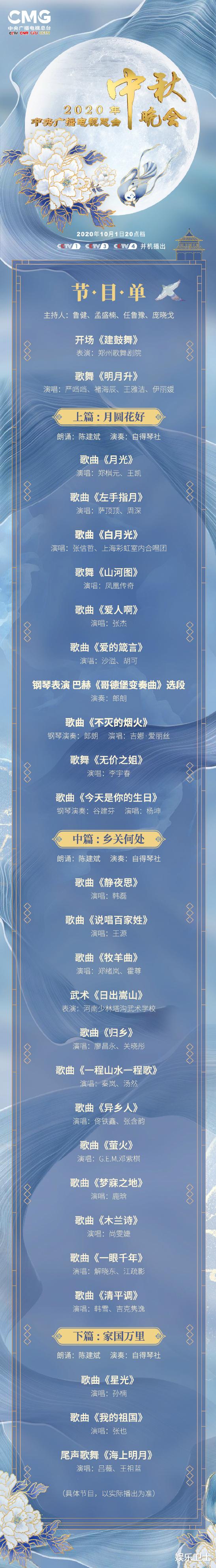 央视|央视中秋晚会节目单公布，王源节目特殊尽显受宠，鹿晗关晓彤似被刻意安排