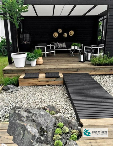 ▲精致的庭院生活从廊架开始！