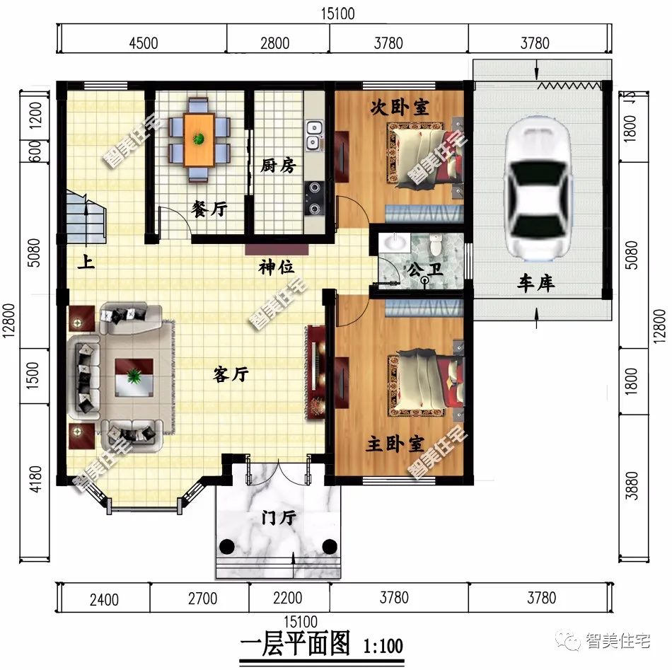 『』两栋带车库设计的农村别墅,外观简单美,实用性加分