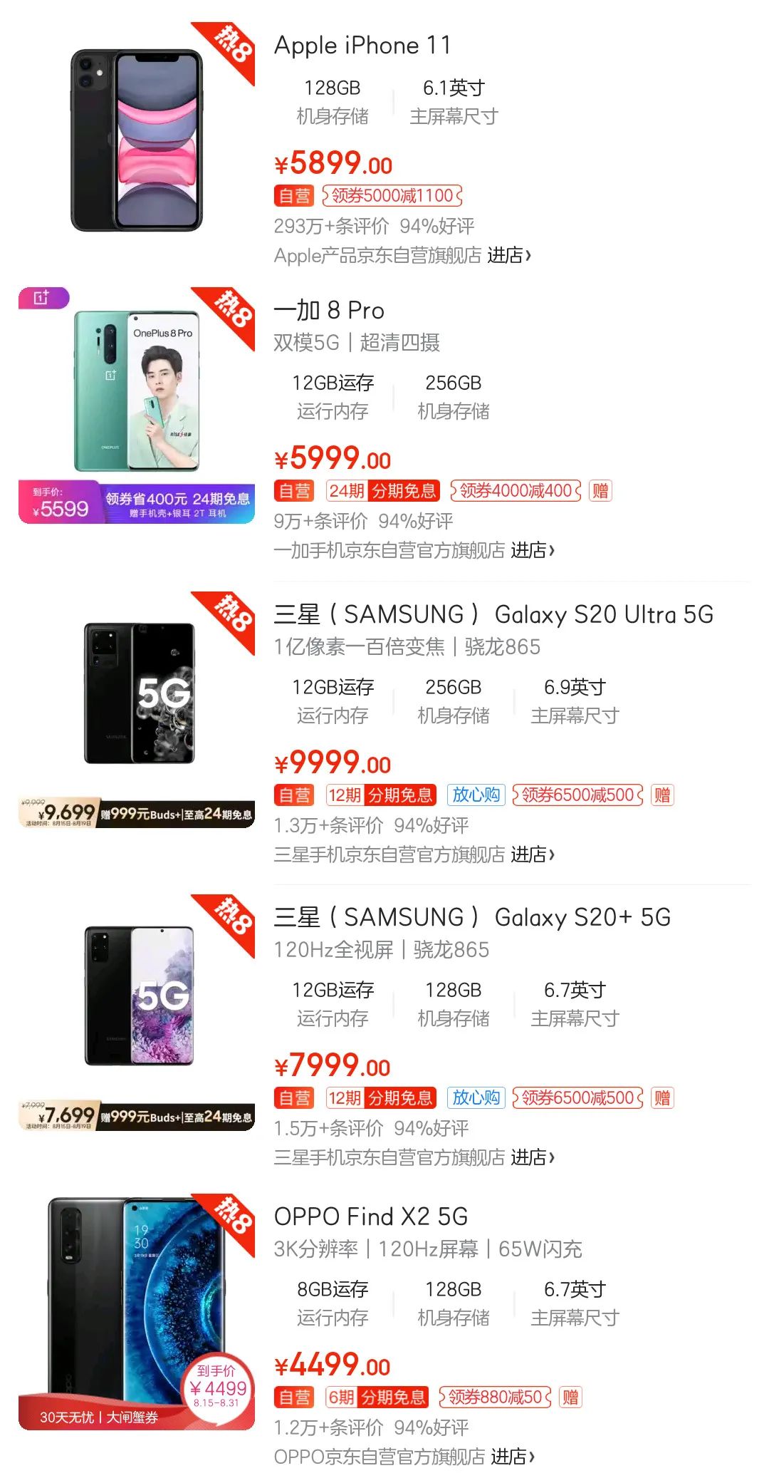 ofo|主流旗舰机京东好评度排名，iPhone居然不是第一