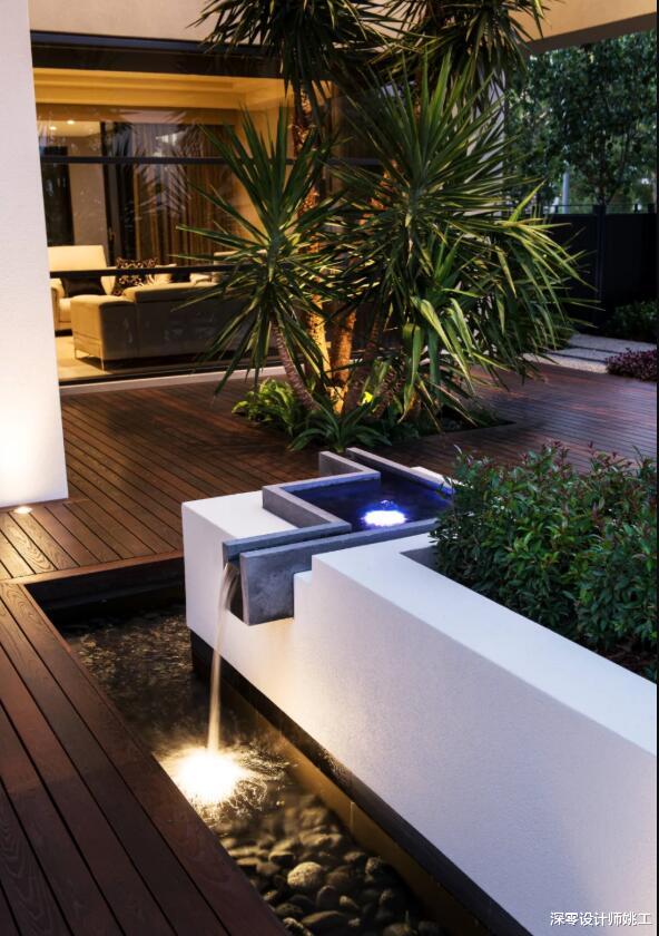 |有个长方形庭院就是好，花园水景划分4个区域，收获别人4倍快乐