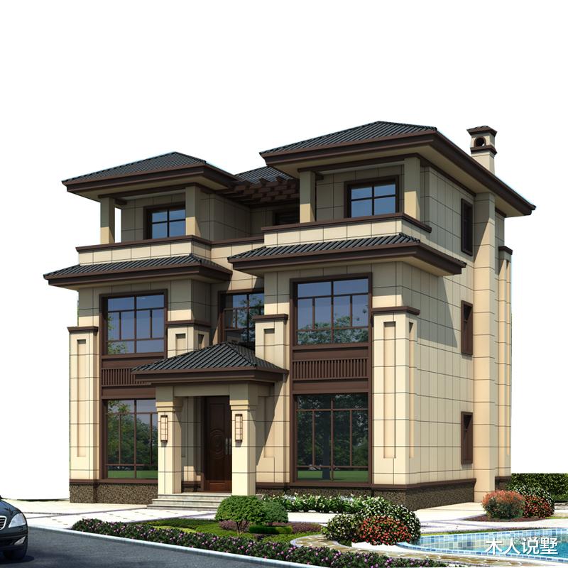 【】宅地基124平，建一栋新中式别墅，男女老少都喜欢