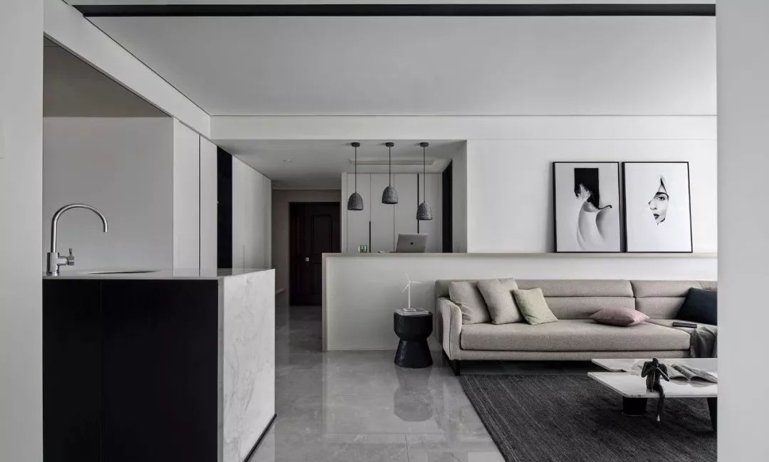 「」110平现代简约时尚三室 黑白灰呈现纯粹本质