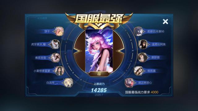 国服▲7月国服榜炸出10个富婆，梦飞直言遇瑶想输都难，战力分数更超标