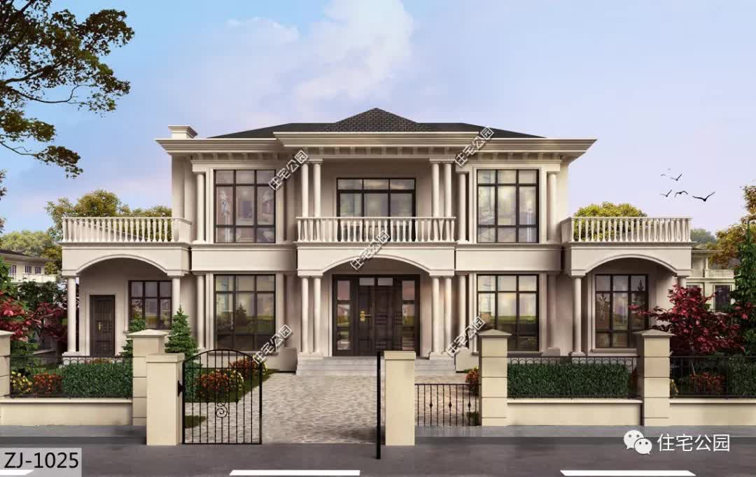 |30套经典农村法式风格户型图，带效果平面展示