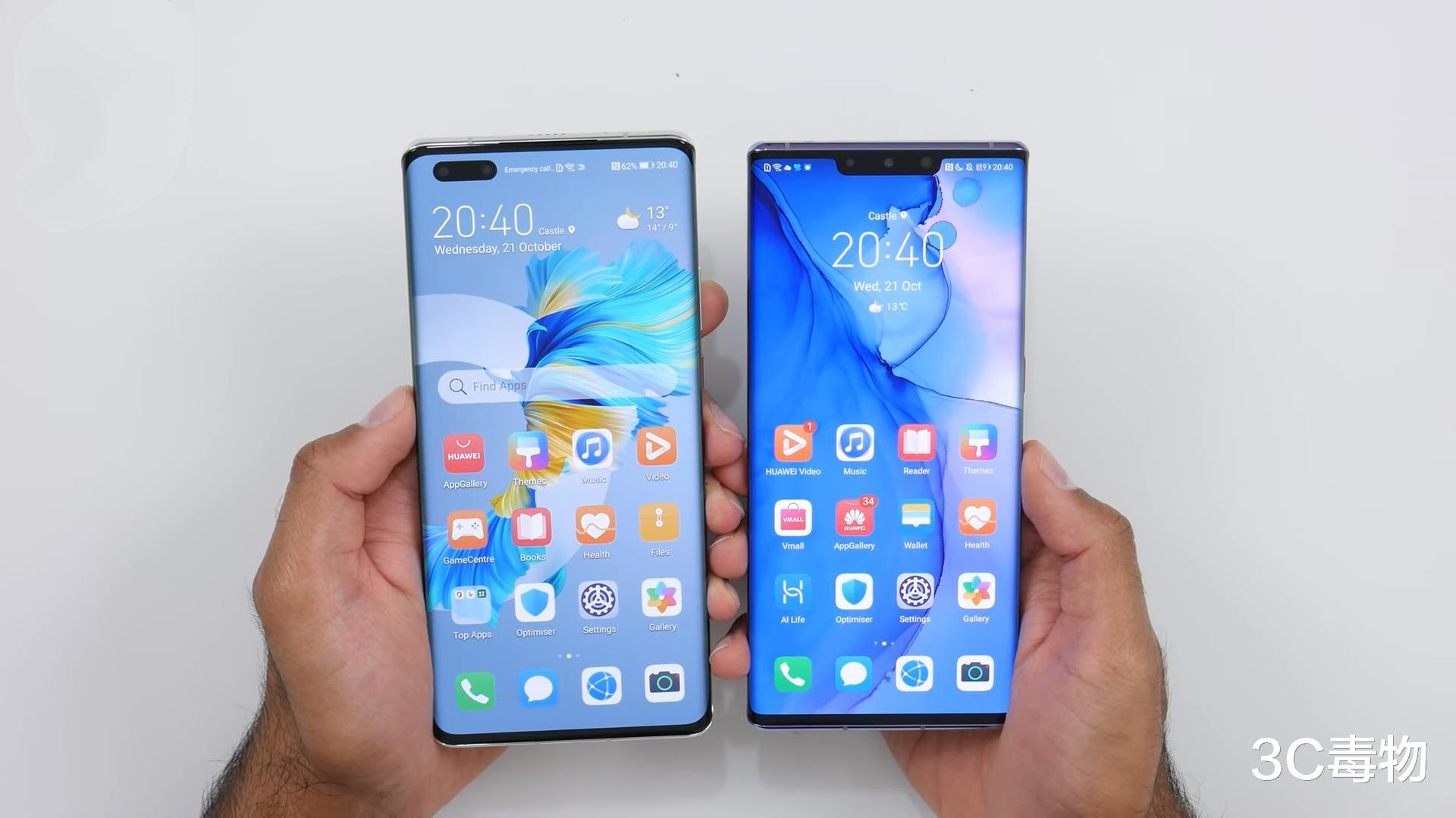 芯片|华为Mate40Pro/Mate30Pro真机对比：药丸屏和刘海屏哪个更好看？