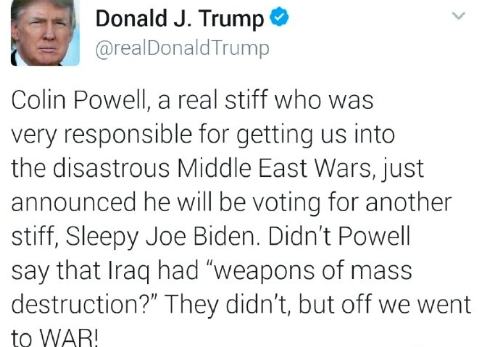 「特朗普」鲍威尔嚣张表态投票给拜登，特朗普一怒曝出伊拉克始末！这下炸了…