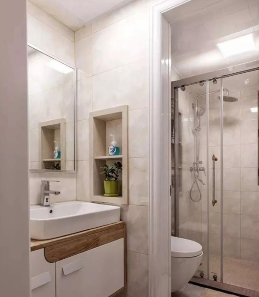 |聪明人都把卫生间的洗漱区外移，再加上隔断做出干湿分离，真实用