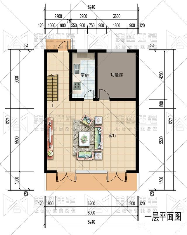开间8米，也能建出大气势，小宅基地的建房首选