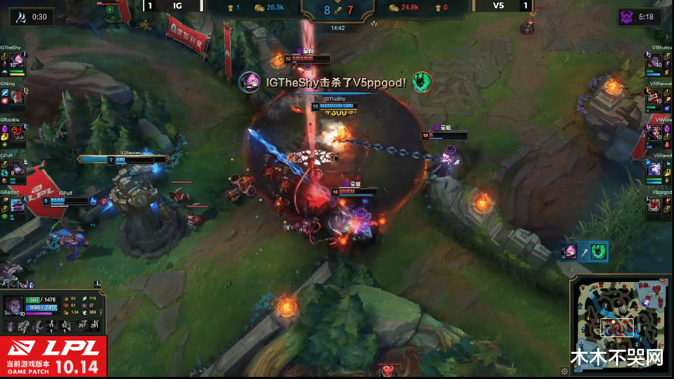 v5战队|TheShy凯南天雷引爆V5！IG让一追二击败“大威天龙”