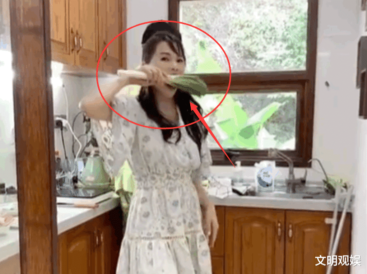 「伊能静」伊能静厨房跳主题曲舞蹈,嘴叼大葱让人笑喷,秦昊表情却成功抢镜