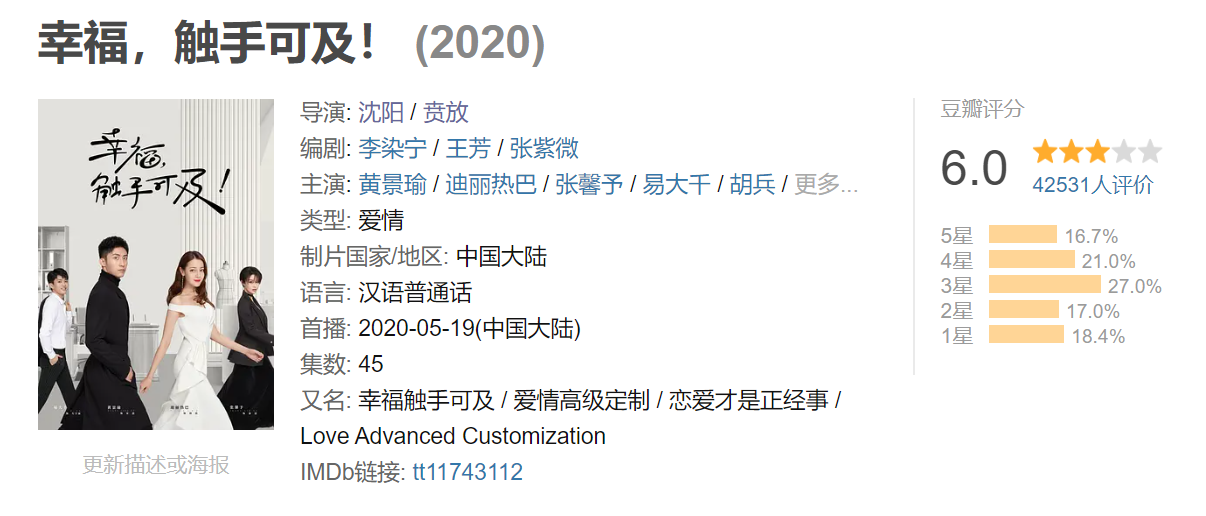幸福触手可及|《幸福触手可及》收视率、口碑双扑街,主角背锅?无脑炒CP太赶客