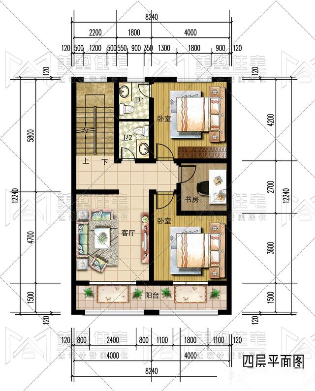 开间8米，也能建出大气势，小宅基地的建房首选