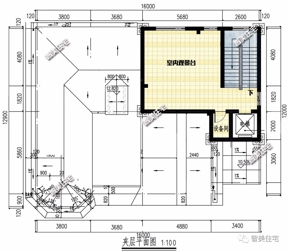 @6栋带电梯井设计的豪华别墅，部分设地下室，第二栋造价最高