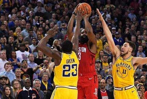 詹姆斯·哈登@10三分！12三分！13三分！14三分！哈登被科库里汤神们甩了一条街