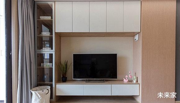 【】简约风格小两房装修，电视墙打满柜子，三口之家的幸福生活