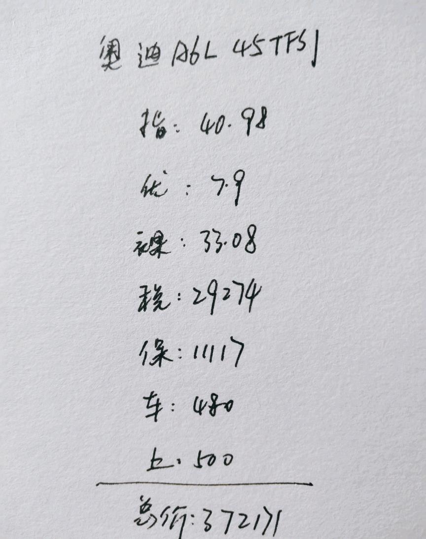 『奥迪A6L』奥迪A6L“乞丐版”提车记，大家看看我的价格没买贵吧