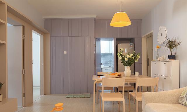 |64平米的温馨小两房，全屋定制上百个柜子，效果简约好看超实用