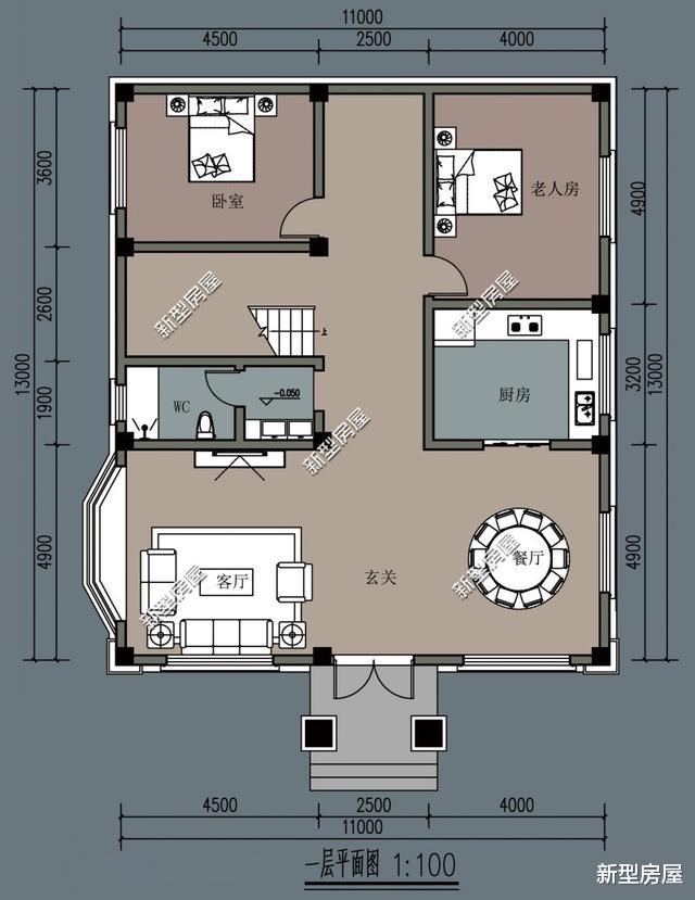 |农村建别墅，面宽11.15米长13米的宅基，怎么设计更合理？