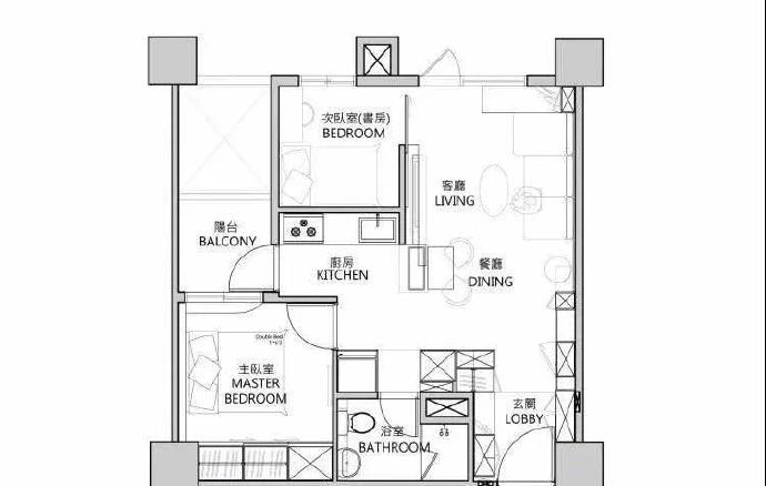 |54平小户型硬是挤出二居室,布局紧凑,设计时尚,太赞了!