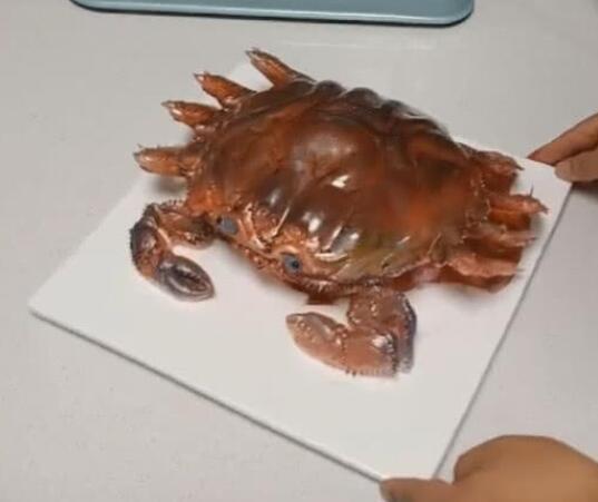 螃蟹|比盆还大的一只螃蟹该怎么吃，一刀切下去惊艳众人