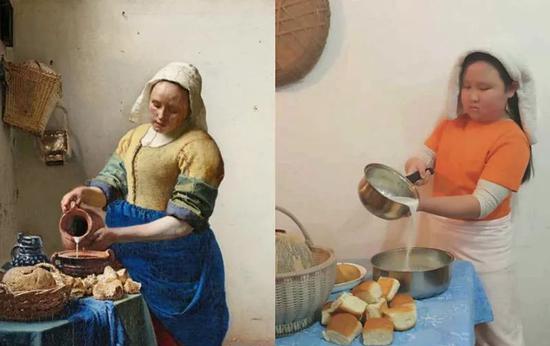 @老师布置“奇葩”作业，要求学生模仿世界名画，最后一名是人才！