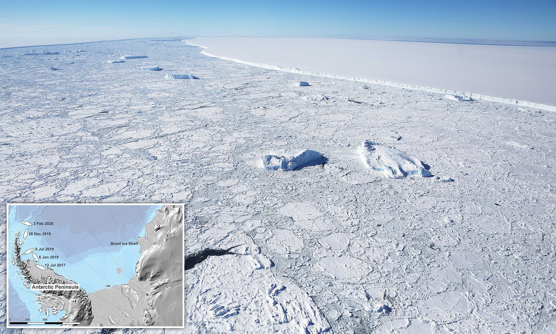 科学家|冰川融化，地球最大冰山A68即将挣脱南极，面积有多大？