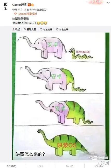 华为鸿蒙系统|网图暗讽鸿蒙系统是安卓套皮，网友：键盘侠请弄清代码关系