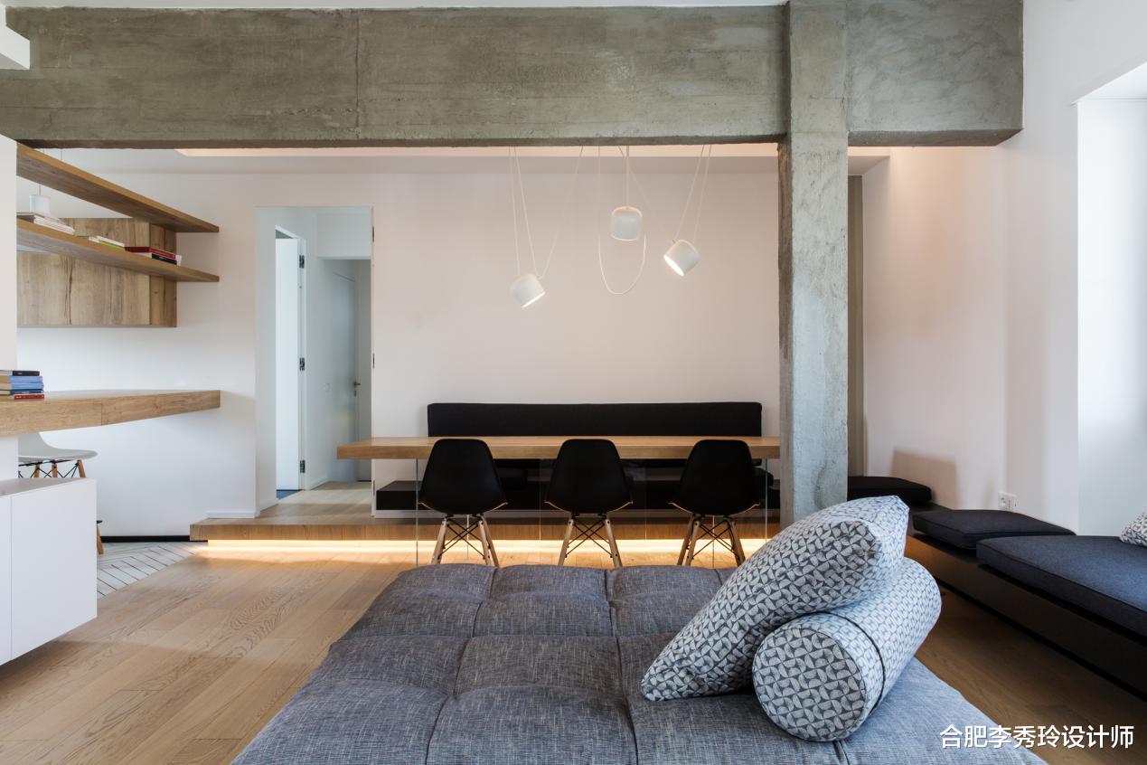 103平房装修太惊艳！玄关抬高15公分，客餐厅直接变成下沉式